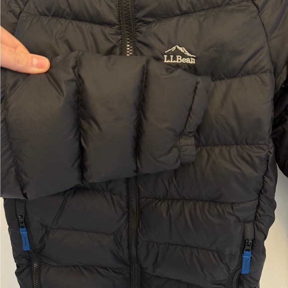 L.L.Bean Kids Ultralight 650 Down Winter Jacket, navy medium 10/12 GUC - Picture 6 of 10